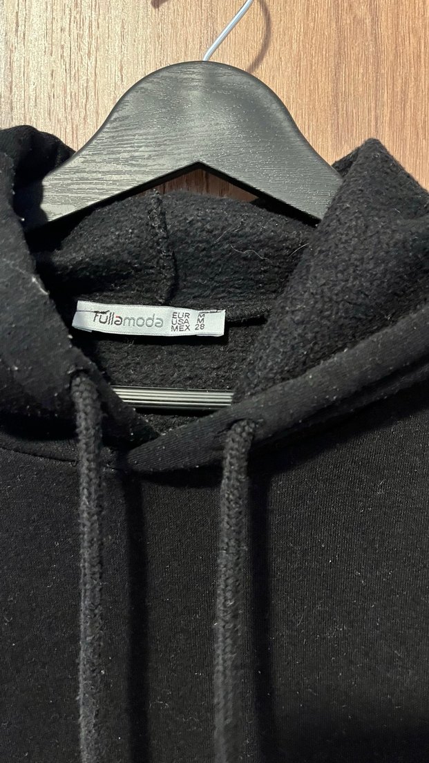 Siyah Kapüşonlu Baskılı Kadın Sweatshirt - Görsel 4