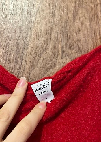 Kırmızı Örgü İp Askılı Crop Top - Görsel 4