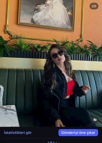 Kırmızı Örgü İp Askılı Crop Top - Görsel 7