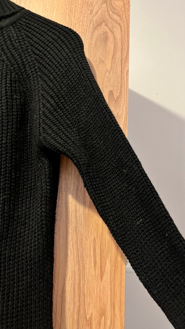 Siyah Kadın Boğazlı Örgü Yün Kazak - Görsel 3