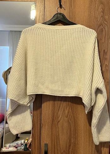 Beyaz Örgü Kadın Triko Kazak - Görsel 7