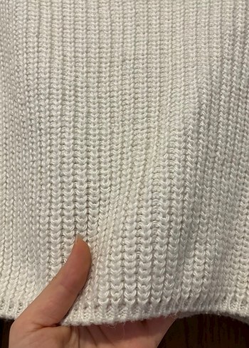 Beyaz Örgü Kadın Triko Kazak - Görsel 5