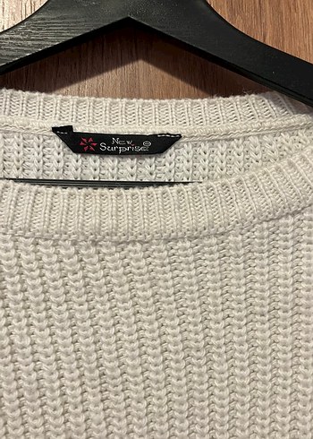 Beyaz Örgü Kadın Triko Kazak - Görsel 4