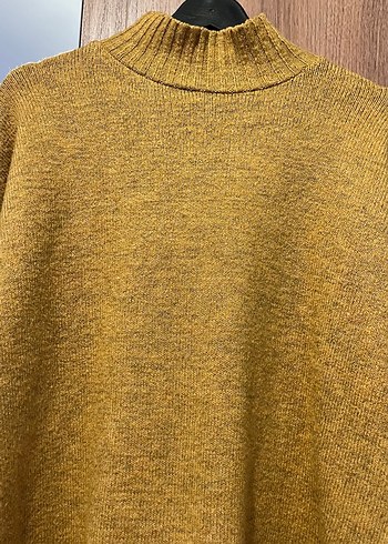 Sarı Boğazlı Örgü Kadın Kazak - Görsel 2