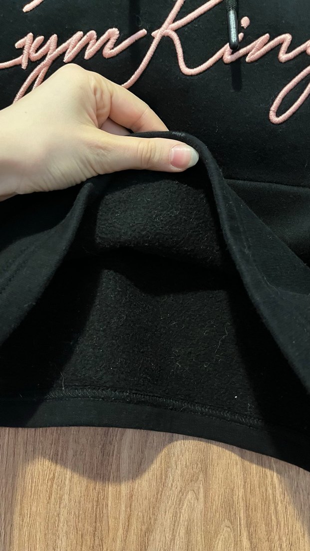 Siyah Kapüşonlu Crop Sweatshirt - Görsel 4