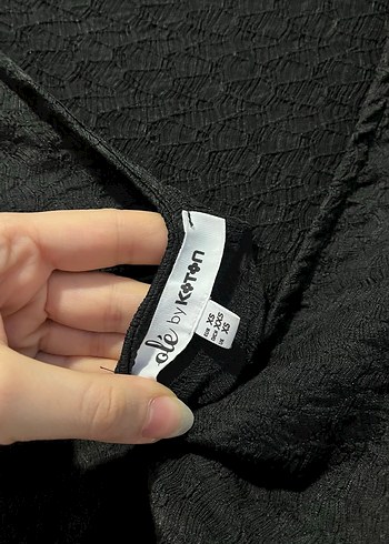 V Yaka Siyah Midi Kadın Elbise - Görsel 5