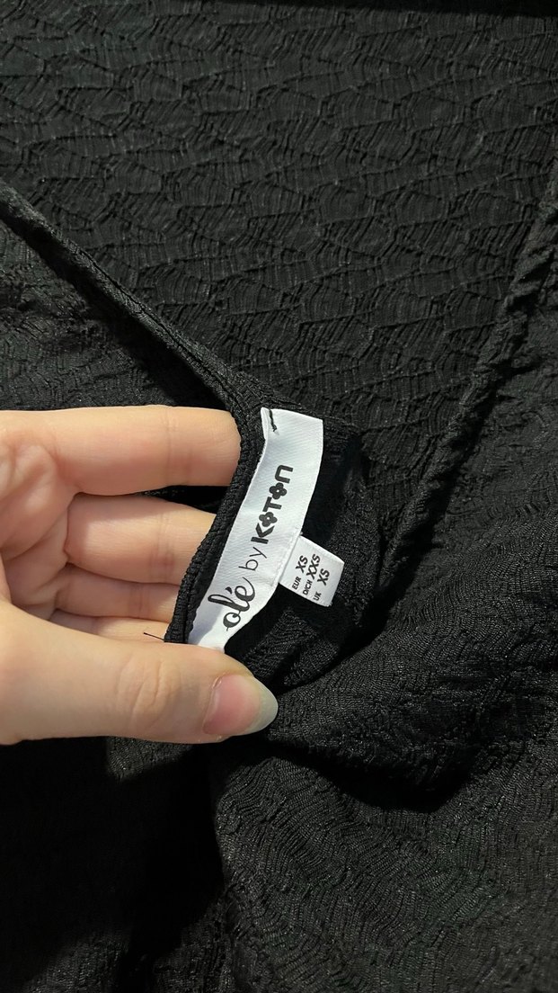 V Yaka Siyah Midi Kadın Elbise - Görsel 5