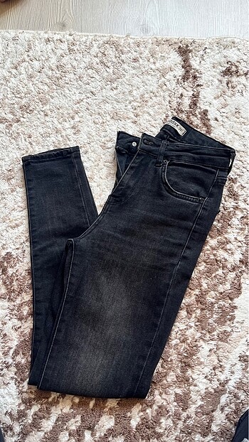 Siyah yüksek bel jean
