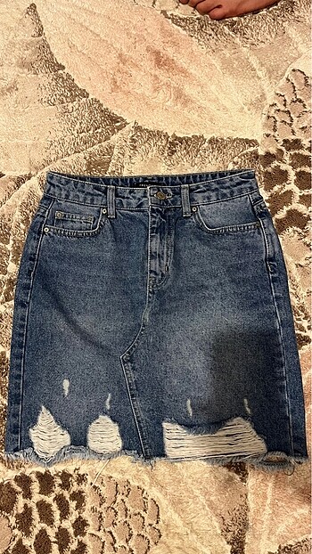 Denim mini kot etek