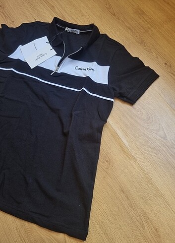xl Beden siyah Renk CALVİN KLEİN ERKEK POLO YAKA FERMUARLI