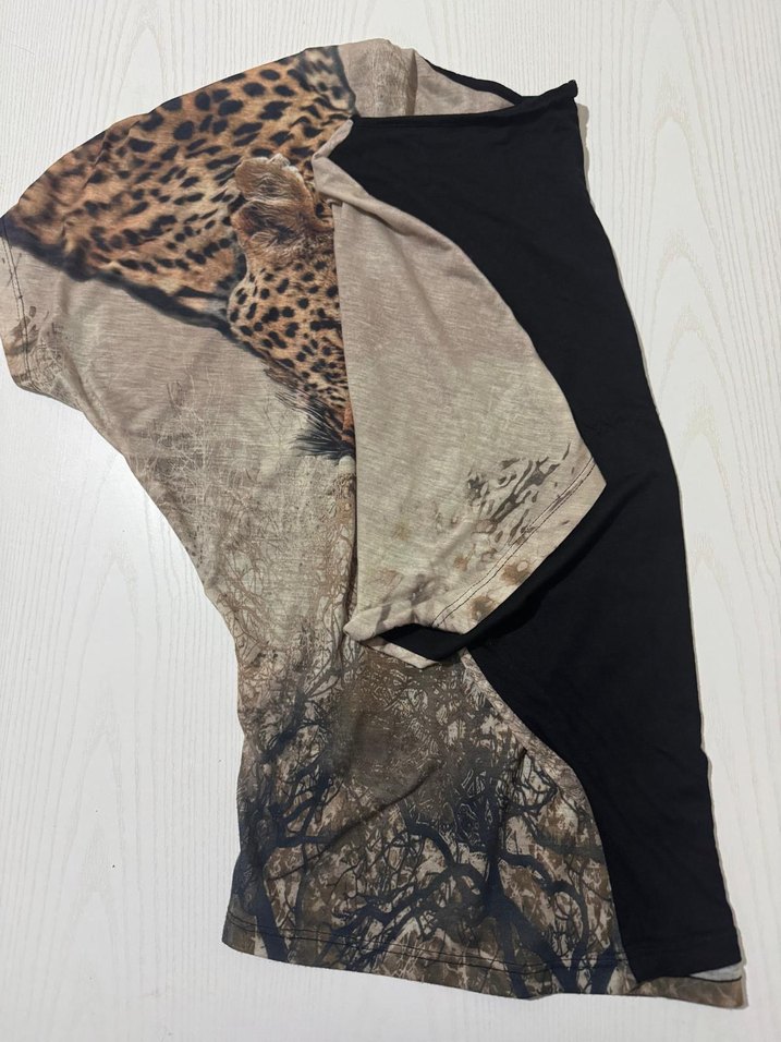 Kahverengi Leopar Desenli Bohem Bluz - Görsel 2