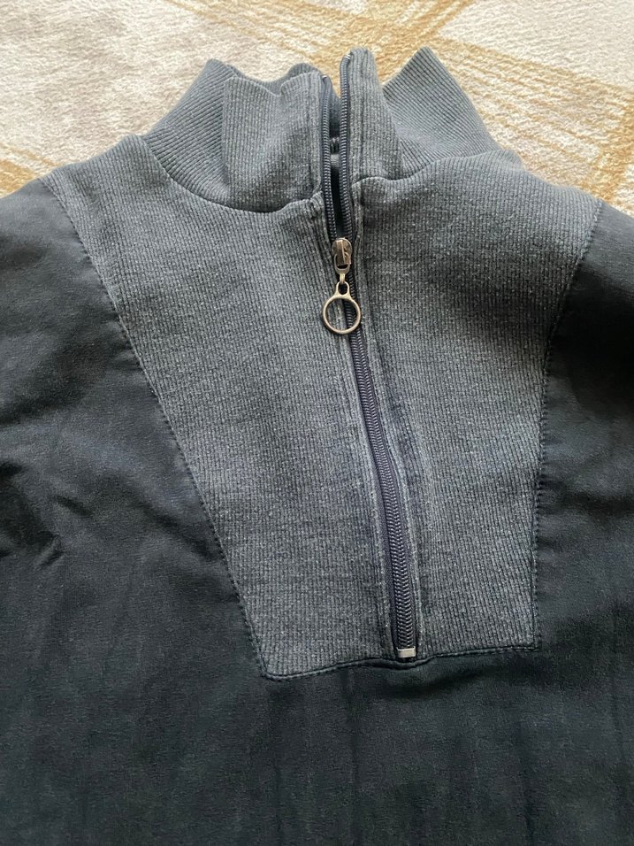 Yarım Fermuarlı Gri Sweatshirt - Görsel 4