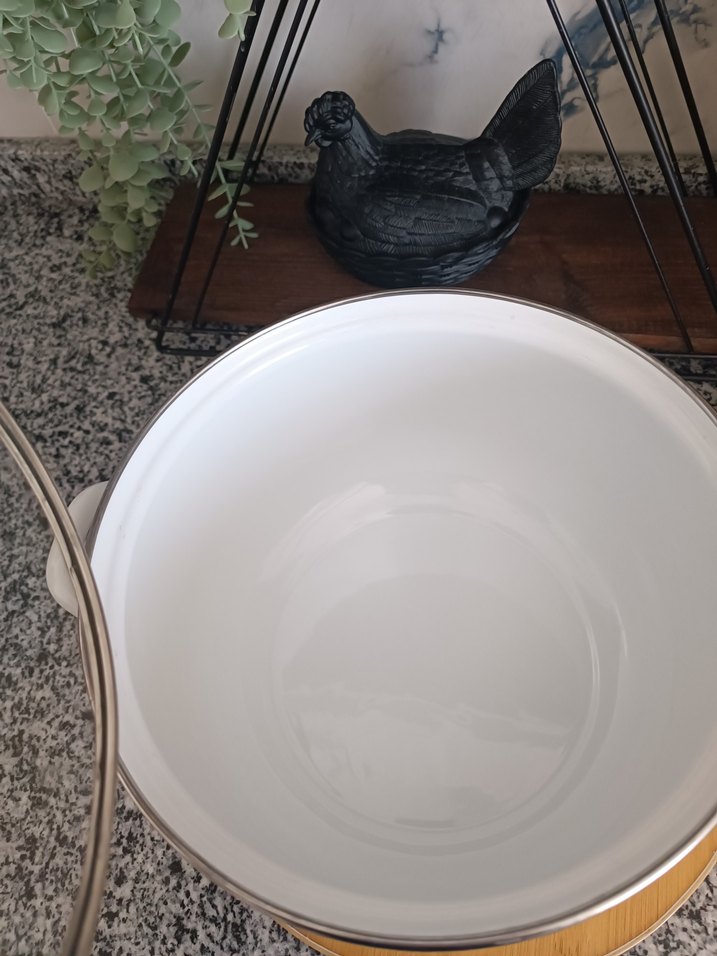 Mavi Desenli Emaye Tencere Kapaklı - Görsel 2