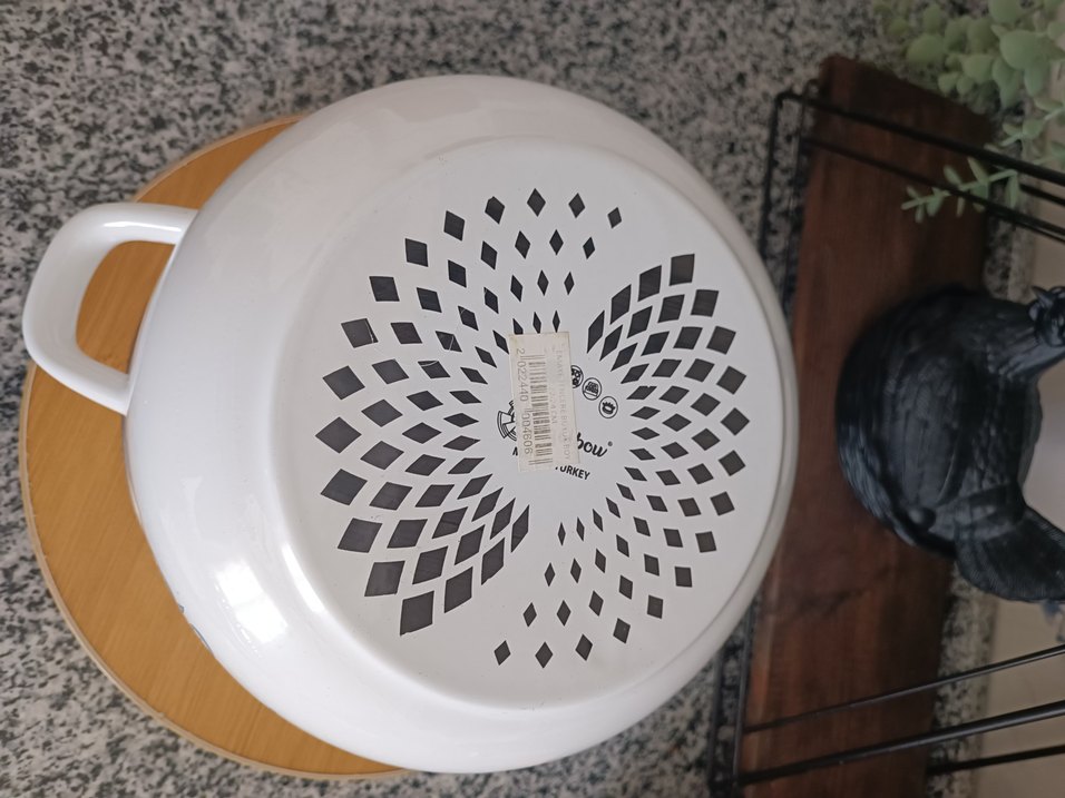 Mavi Desenli Emaye Tencere Kapaklı - Görsel 4