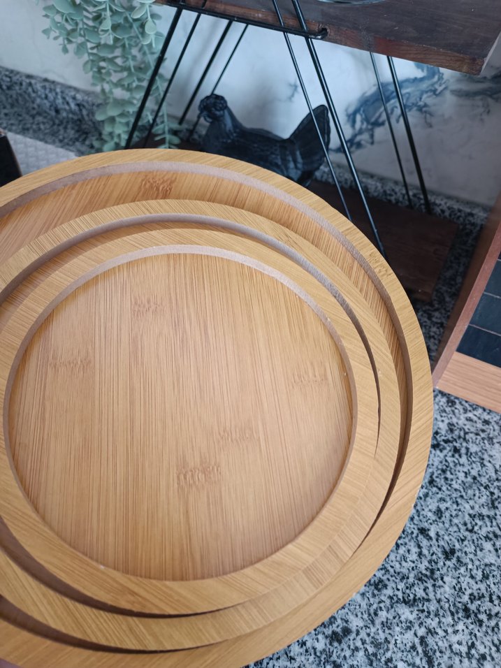 Bambu Yuvarlak Servis Tabağı Seti - Görsel 2