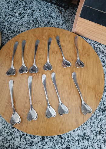 Kalp Uçlu Metal Çay Kaşıkları Seti - Görsel 3