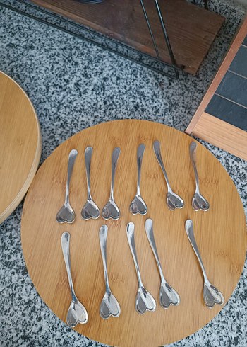 Kalp Uçlu Metal Çay Kaşıkları Seti - Görsel 2