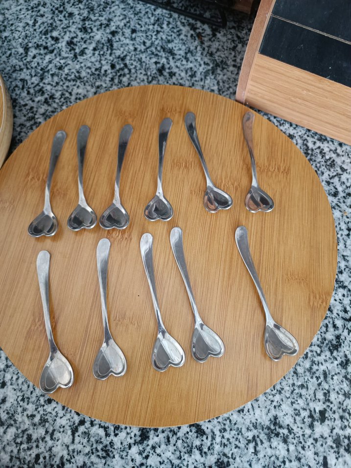 Kalp Uçlu Metal Çay Kaşıkları Seti - Görsel 3