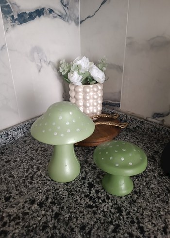 Yeşil Pastel Renkli Mantar Figürleri - Görsel 5