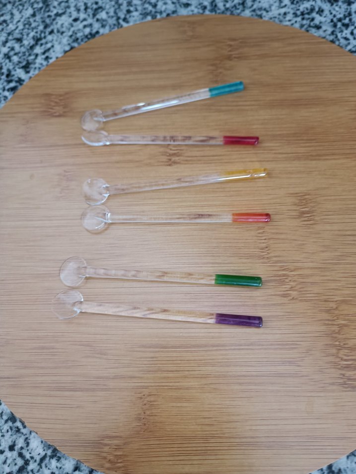 Renkli Uçlu Cam Karıştırıcı Kaşık Seti - Görsel 2