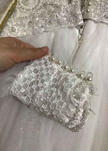 Vintage Dantel Detaylı Uzun Kollu helenistik Gelinlik - Görsel 6