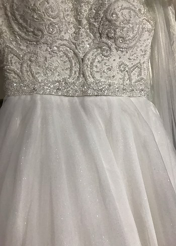 Vintage Dantel Detaylı Uzun Kollu helenistik Gelinlik - Görsel 11