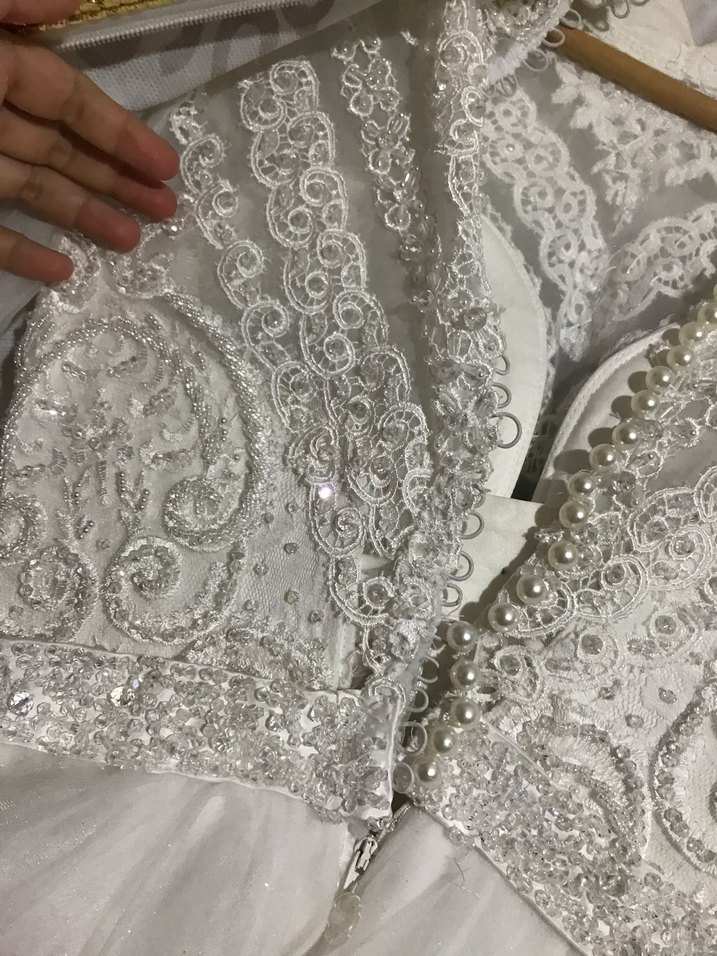 Vintage Dantel Detaylı Uzun Kollu helenistik Gelinlik - Görsel 5