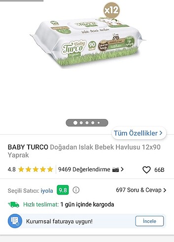 Baby turco ıslak mendil