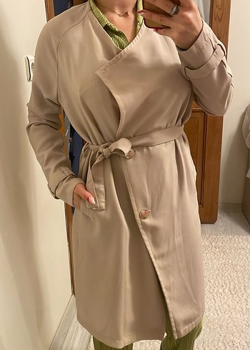 Bej Midi Kadın Trençkot - Görsel 3