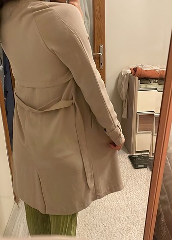 Bej Midi Kadın Trençkot - Görsel 5
