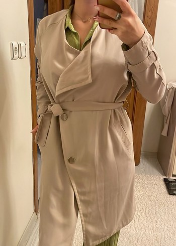 Bej Midi Kadın Trençkot - Görsel 2