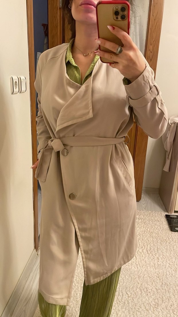 Bej Midi Kadın Trençkot - Görsel 2