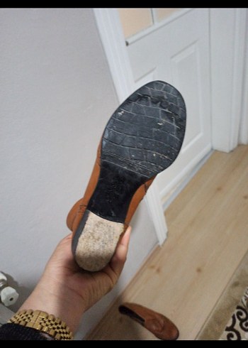 Kahverengi  deri Kadın Dolgu Topuk Bot - Görsel 2