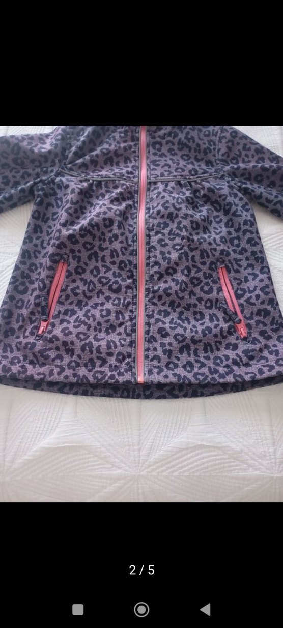 Kız Çocuk Mor Desenli Fermuarlı Mont - Görsel 2