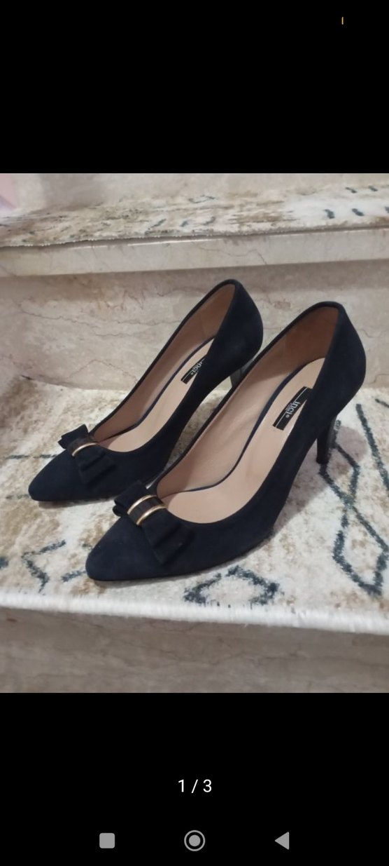 Kadın Koyu Mavi Süet Stiletto - Görsel 2