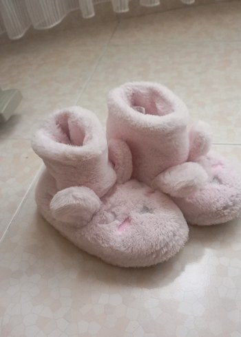 Kızlar için Pembe Sıcak Peluş Terlik - Görsel 3