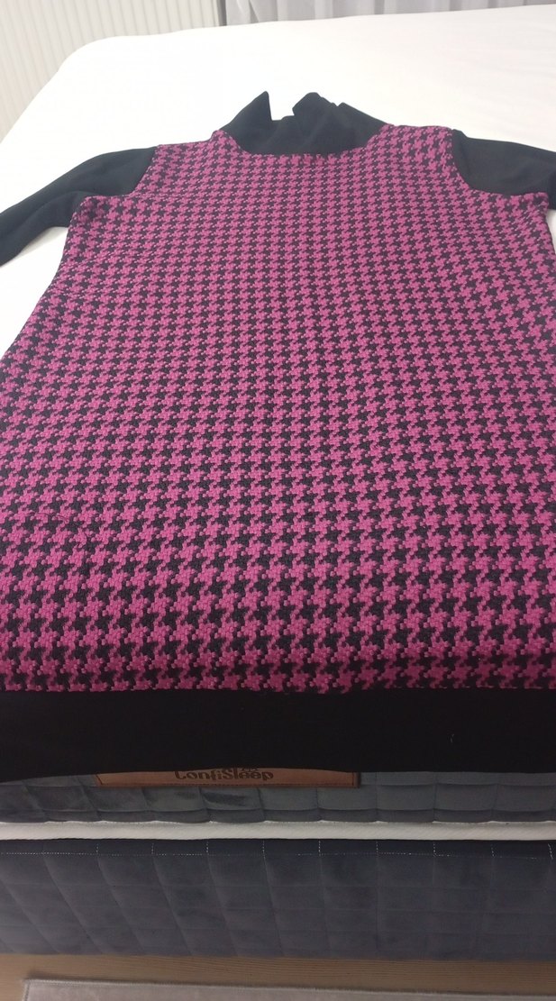 fuşya Yüksek Yakalı Kadın Triko tunik - Görsel 2