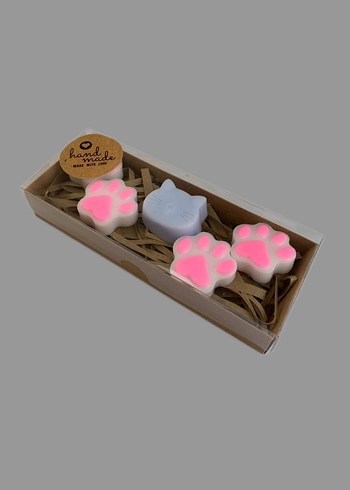 Kedi ve Pati Şekilli Kokulu Sabun Seti - Görsel 5