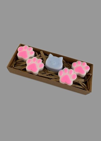 Kedi ve Pati Şekilli Kokulu Sabun Seti - Görsel 7