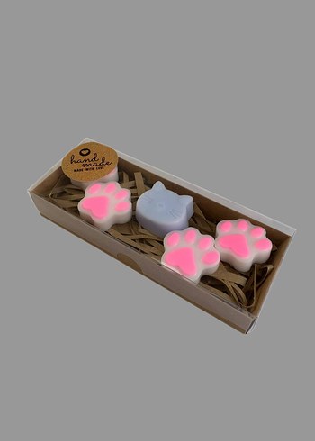 Kedi ve Pati Şekilli Kokulu Sabun Seti - Görsel 6