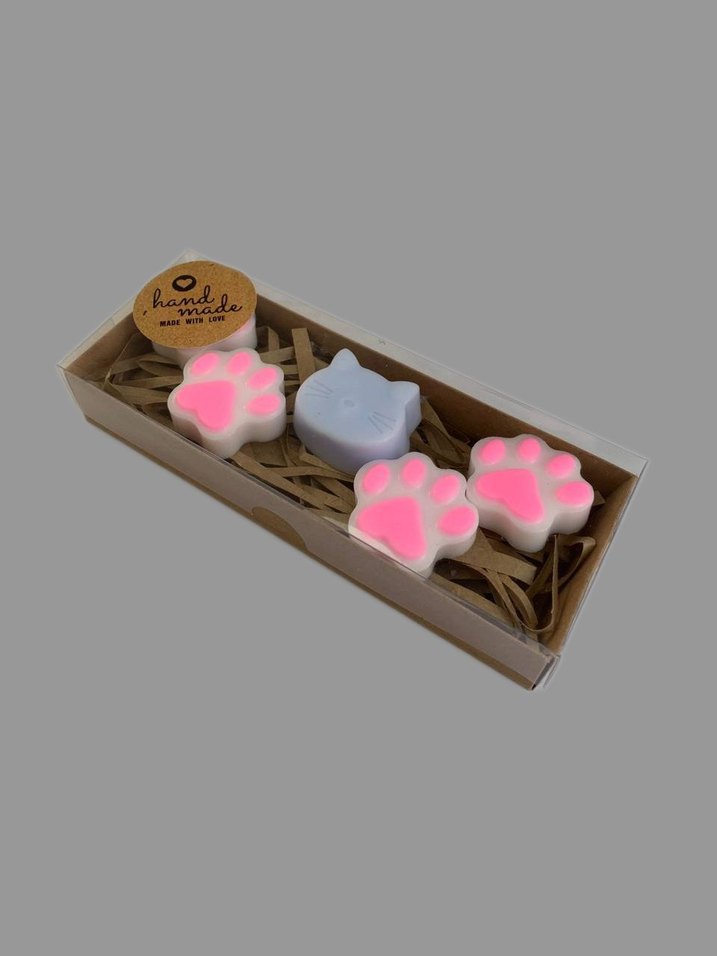 Kedi ve Pati Şekilli Kokulu Sabun Seti - Görsel 5