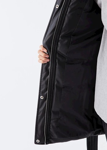 Kemer Detaylı Deri Kadın Şişme Yelek - Görsel 5