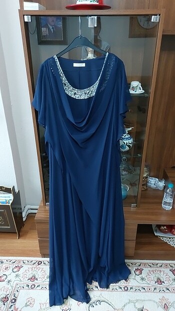 Gece mavisi abiye elbise