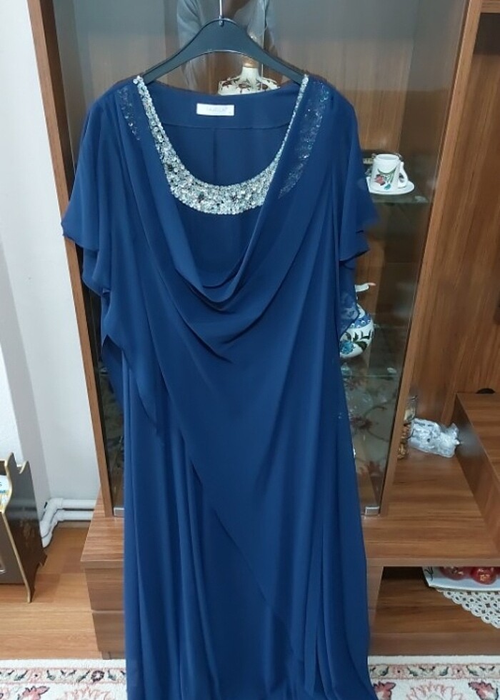 Gece mavisi abiye elbise - Görsel 2