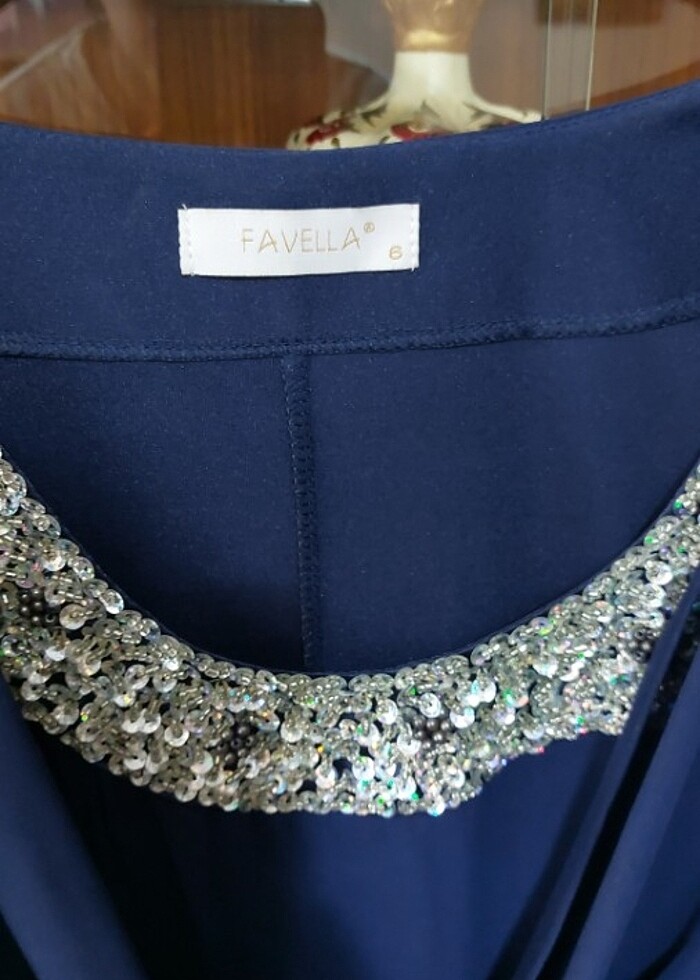 Gece mavisi abiye elbise - Görsel 3