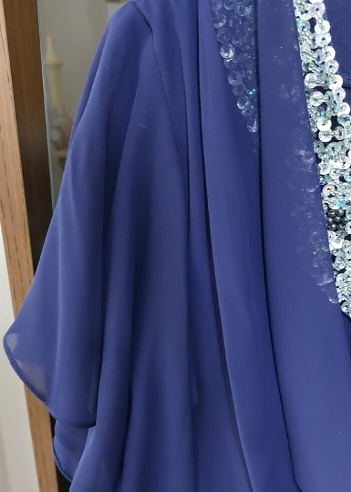 Gece mavisi abiye elbise - Görsel 4