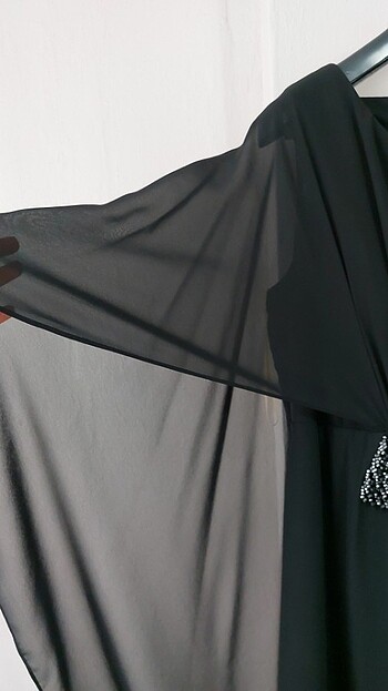 Siyah şifon uzun abiye - Görsel 3