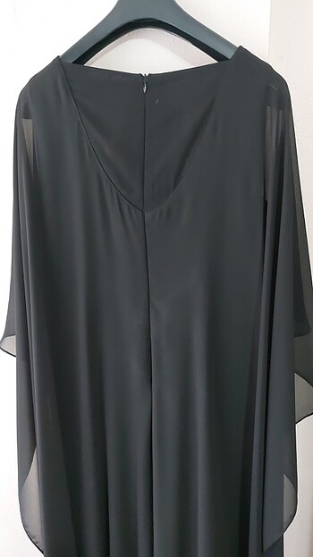 Siyah şifon uzun abiye - Görsel 4