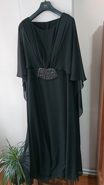 Siyah şifon uzun abiye - Görsel 5