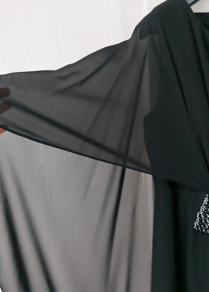 Siyah şifon uzun abiye - Görsel 3